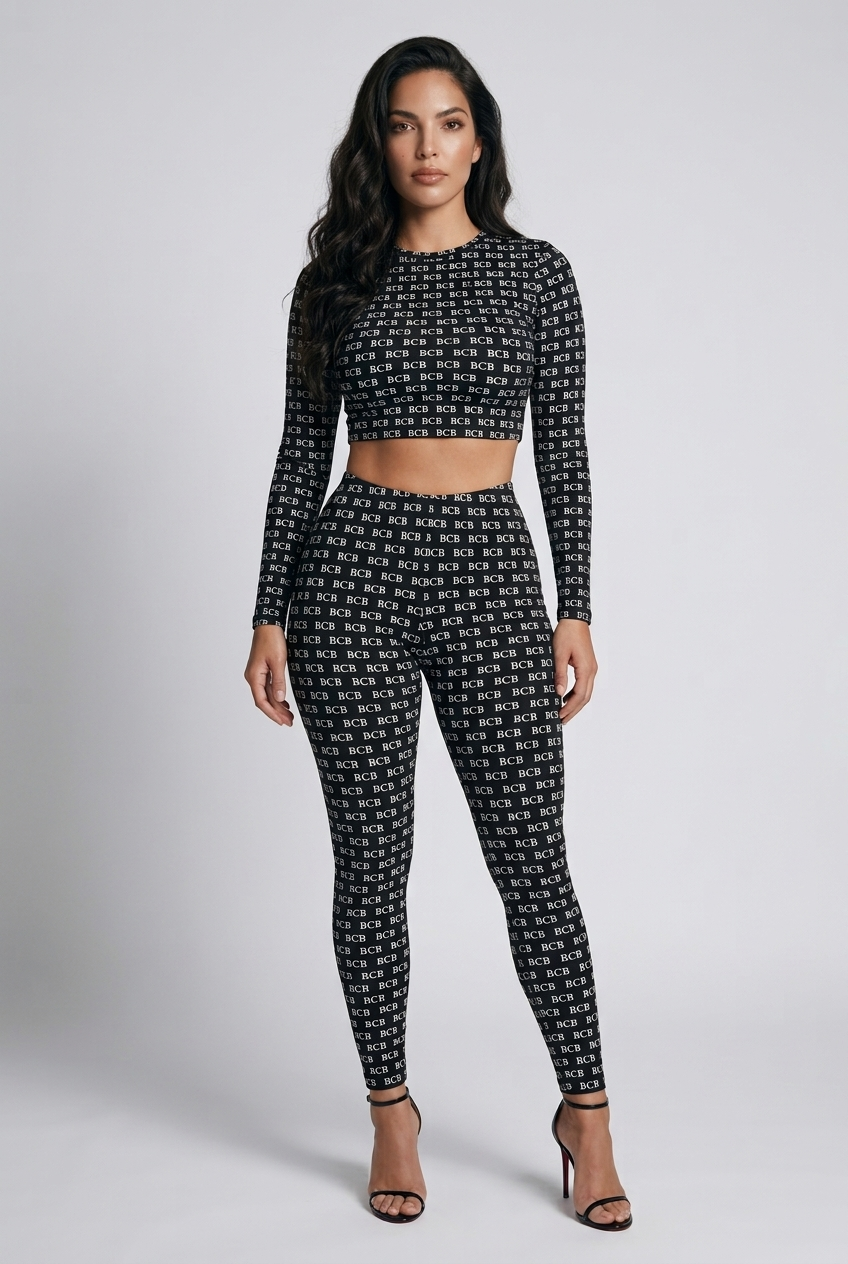 BCB Long-sleeve Crop Top (Black)