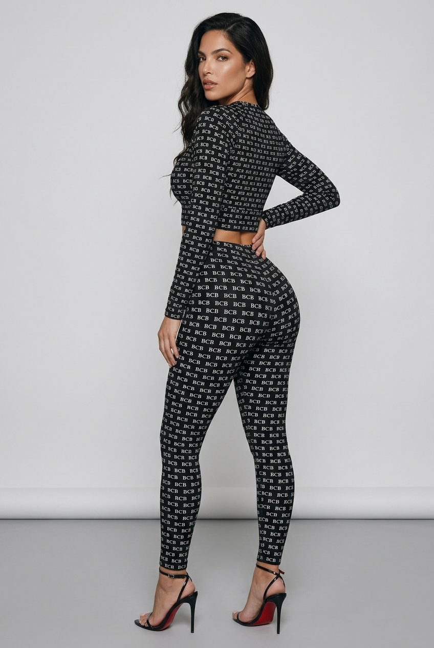BCB Long-sleeve Crop Top (Black)