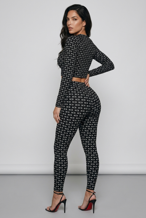 BCB Long-sleeve Crop Top (Black)