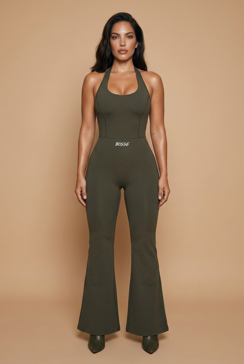 Bosse Signature Halter Flared Jumpsuit
