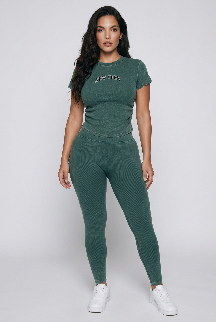 Vintage Washed Bodycon Cotton T-Shirt
