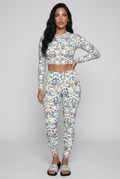 Bosse Vintage Multi Long-sleeve Crop Top