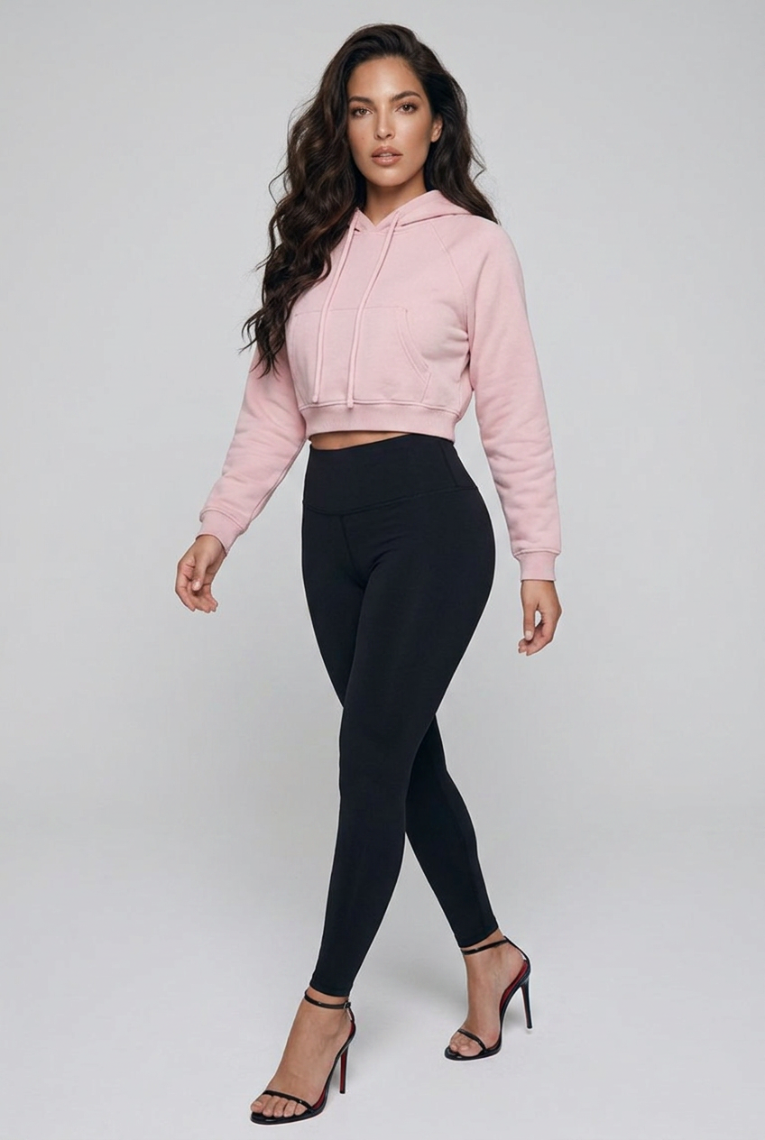 Cali Snow Washed Cropped Hoodie