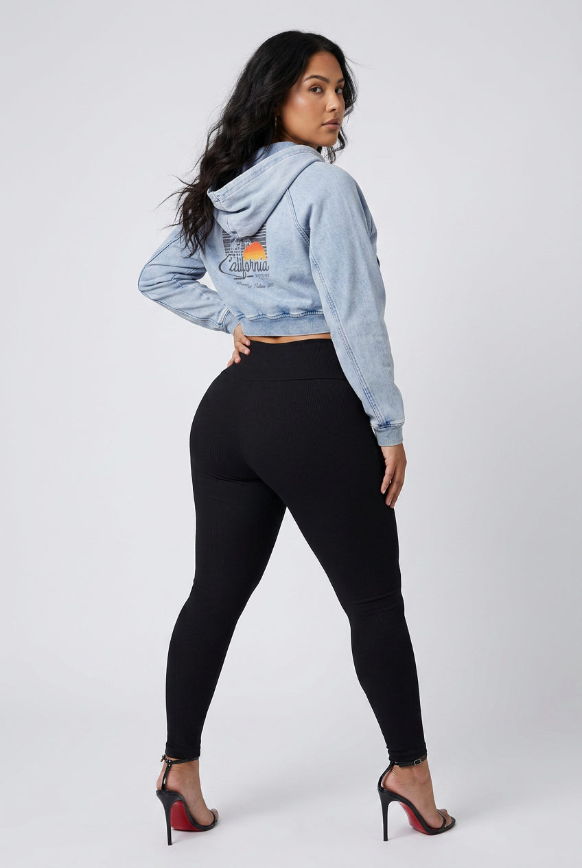 Cali Snow Washed Cropped Hoodie