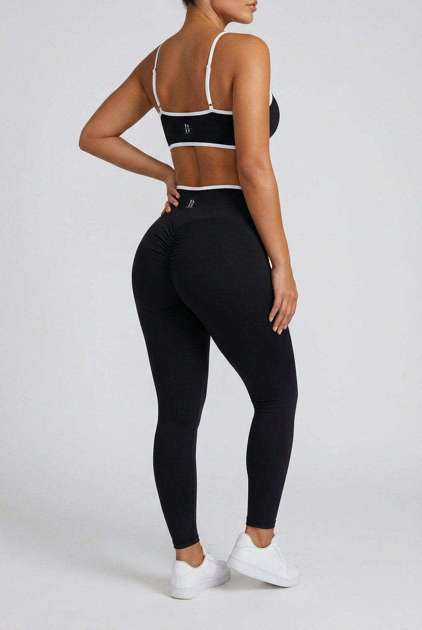 Bosse Fit Color Block Ruched V-Neck Sports Bra