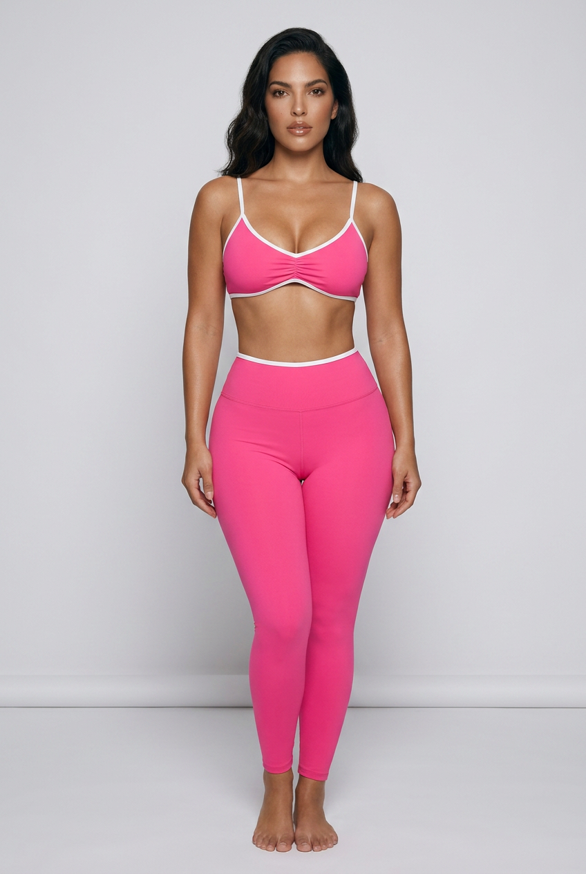 Bosse Fit Color Block Ruched V-Neck Sports Bra
