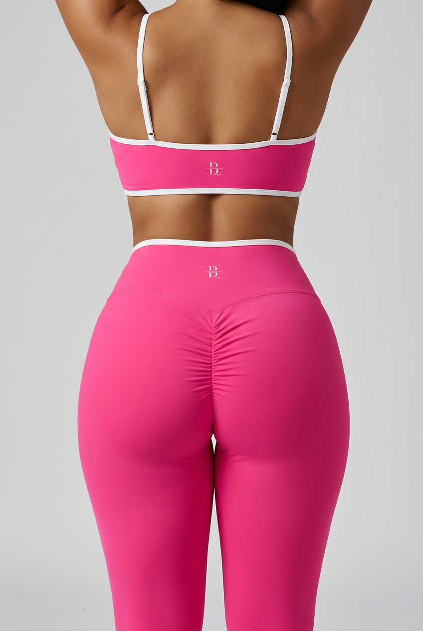 Bosse Fit Color Block Ruched V-Neck Sports Bra