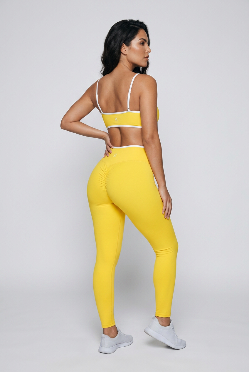 Bosse Fit Color Block Ruched V-Neck Sports Bra