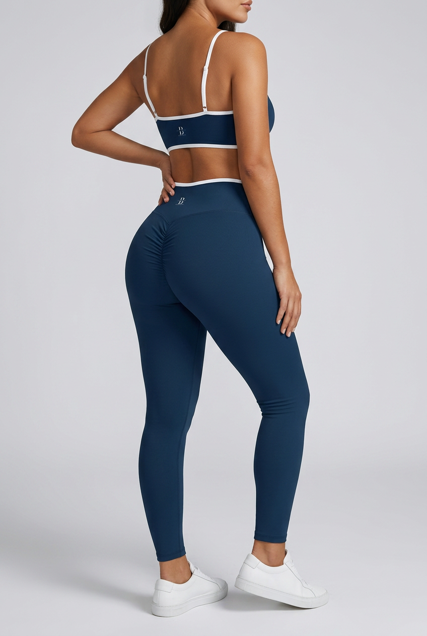 Bosse Fit Color Block Ruched V-Neck Sports Bra