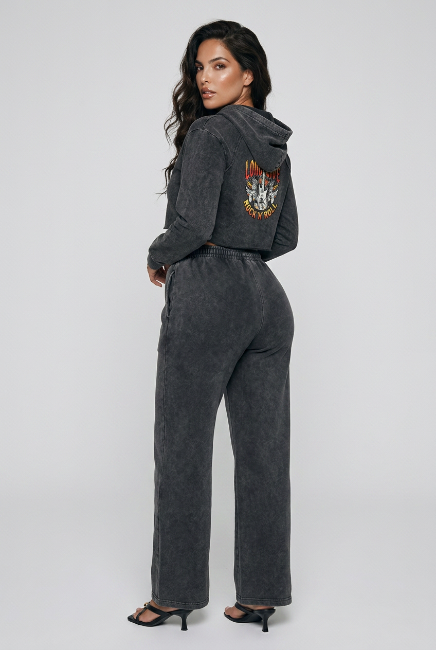 Vintage Washed Raw Edge Hoodie