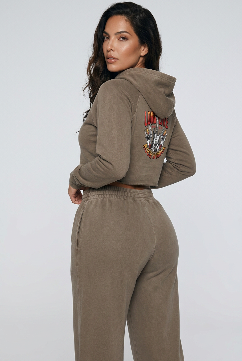 Vintage Washed Raw Edge Hoodie