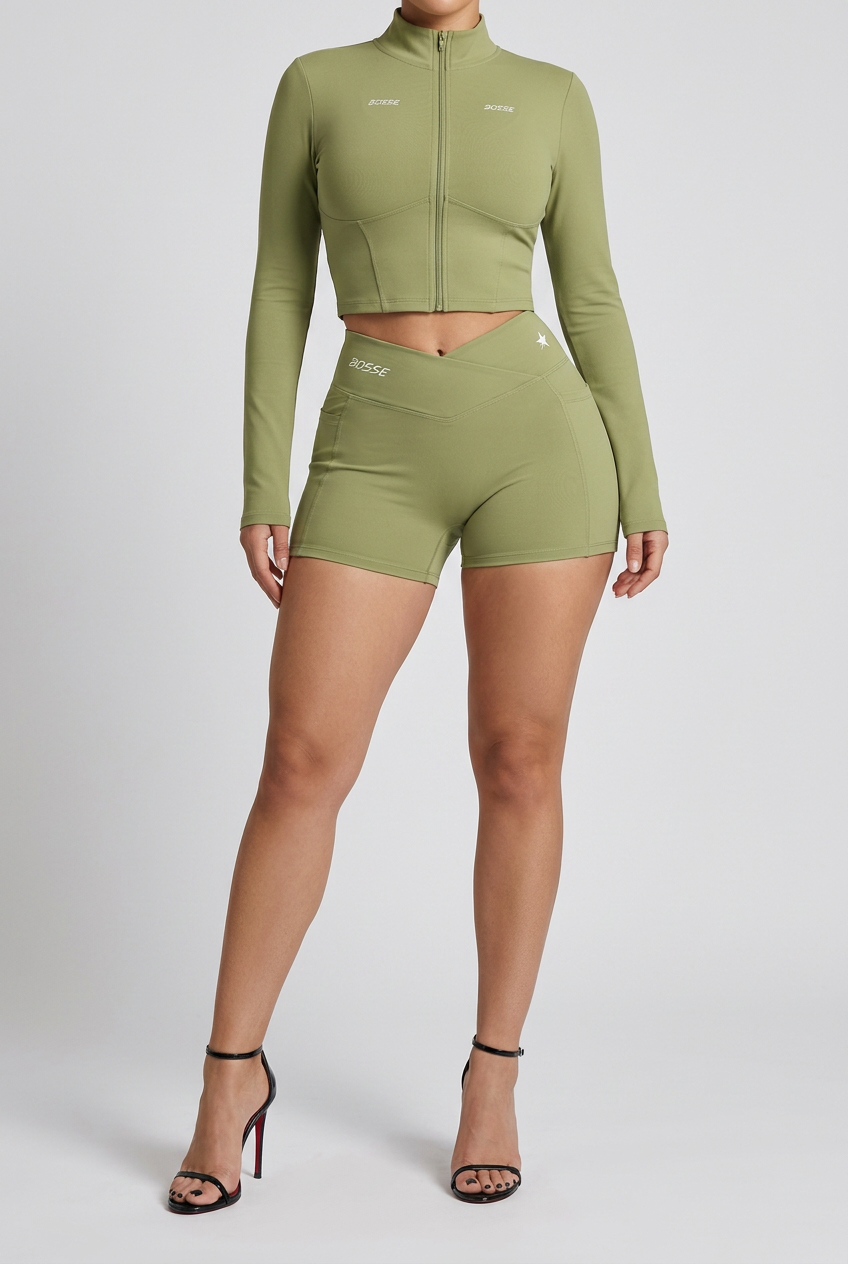 Bosse Signature Women’s High Rise Star Pocket Yoga Shorts