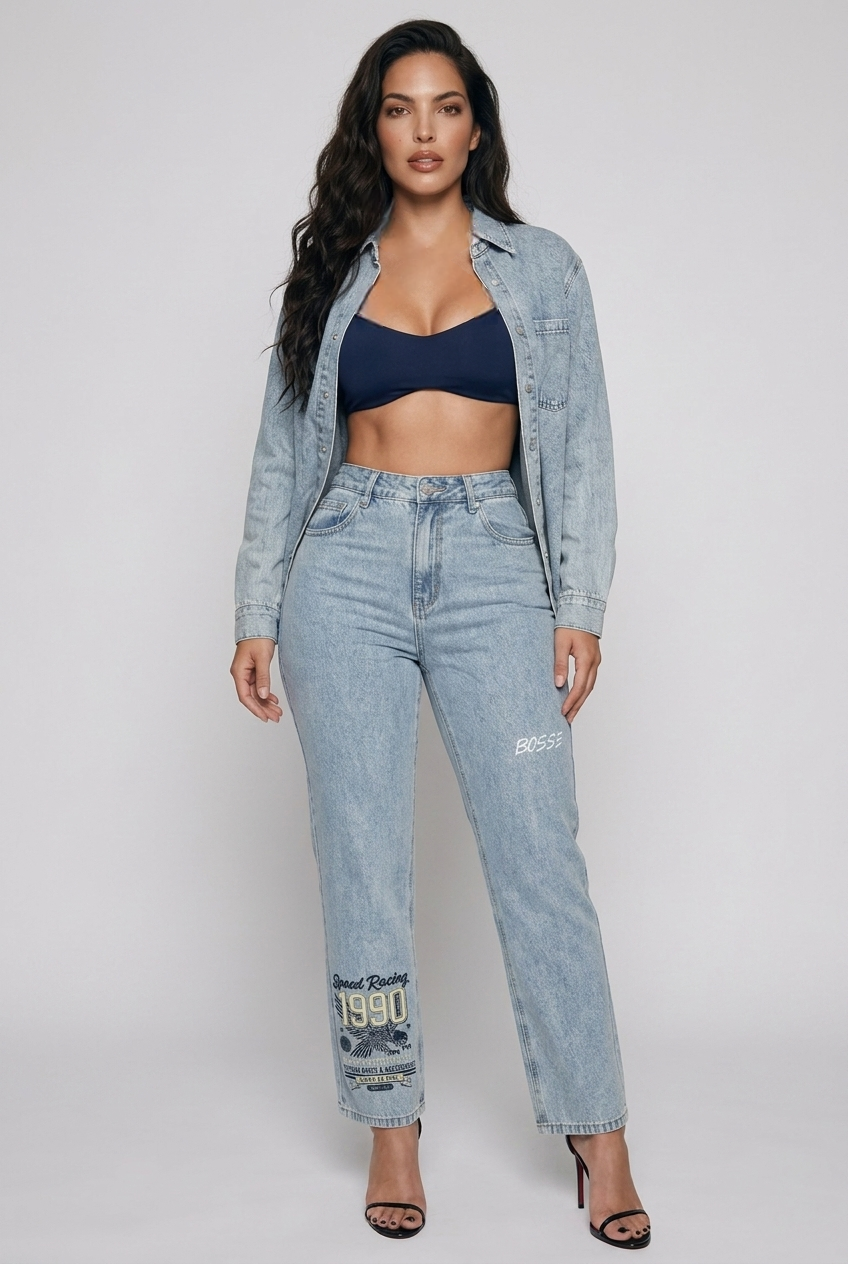 Bosse Blue Cropped Sports Bra