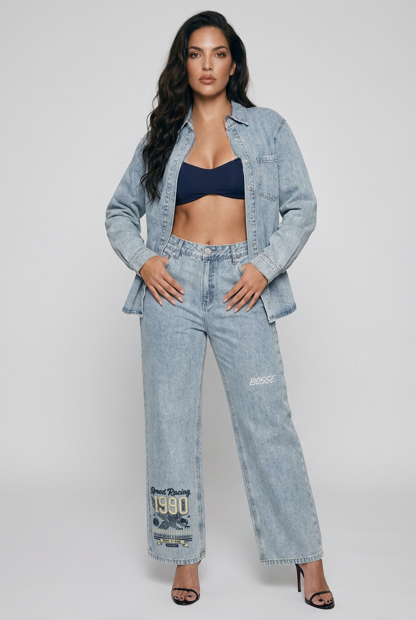 Bosse Unisex Vintage Wash Denim Shirt