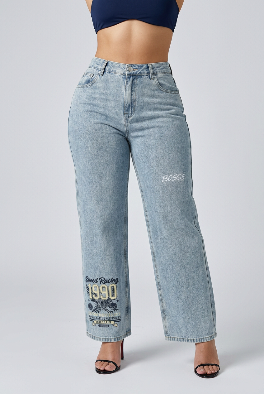 Bosse Unisex Vintage Wash Straight Leg Jeans