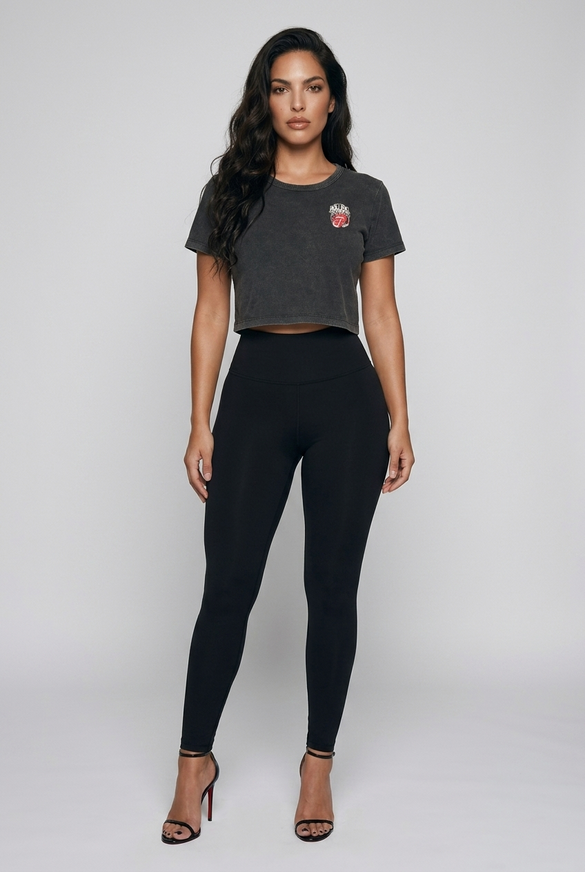 Bosse Rolling Stones Snow Washed Crop Top