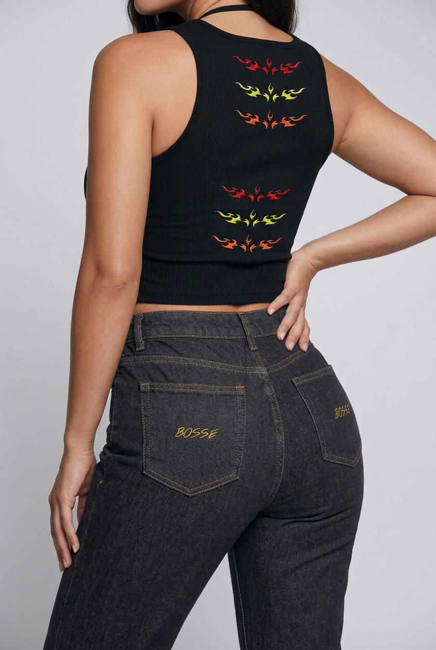 Bosse Flaming Hollow-Out Yoga Tank Top