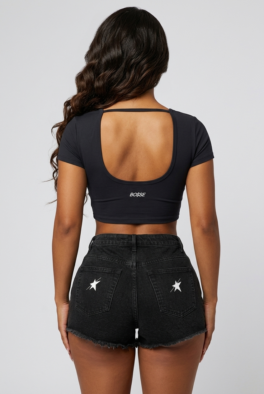 Bosse Adulting Square Neck Crop T-Shirt