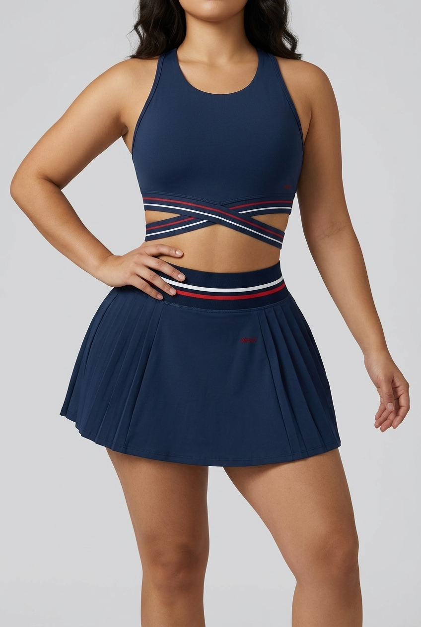 Bosse Signature Blue Criss-Cross Band Sports Bra
