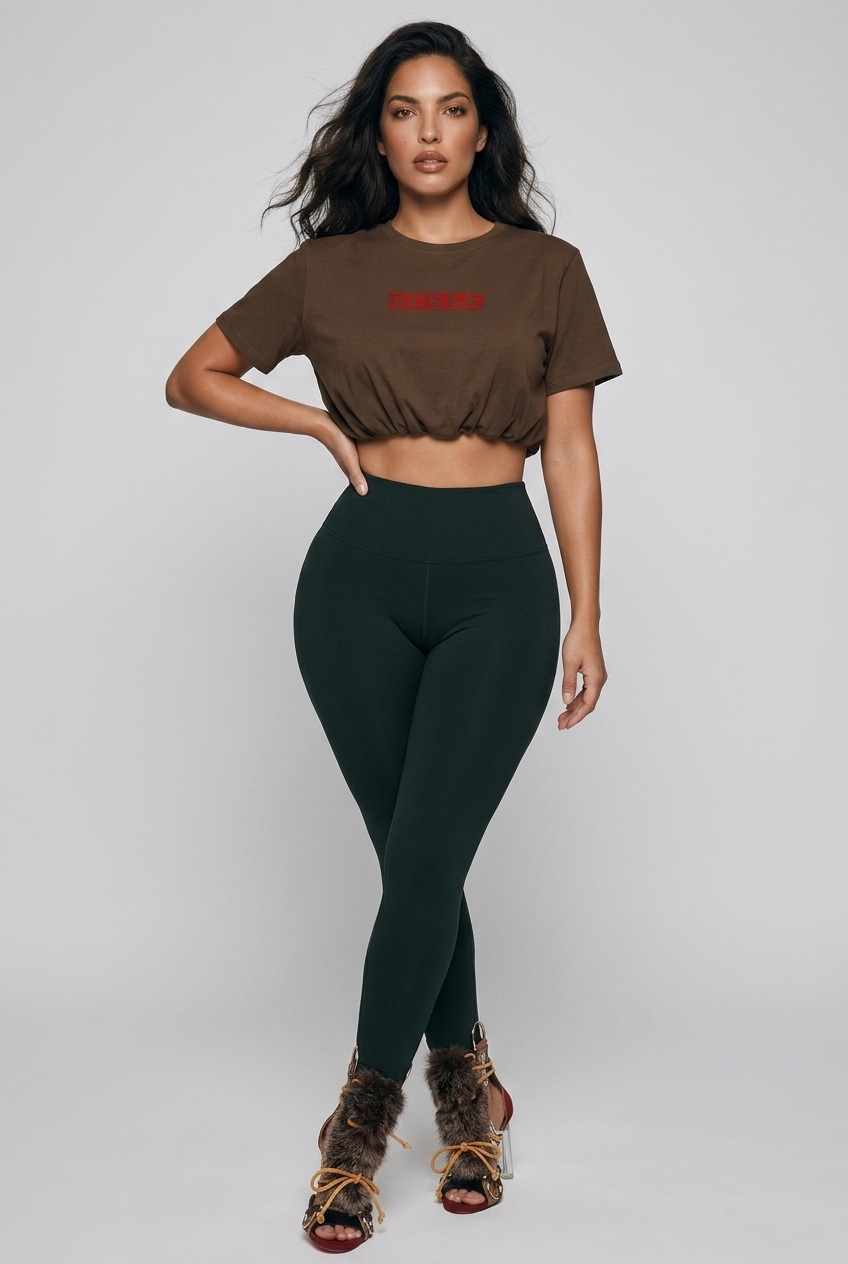 Bosse Crop Bubble Hem T-Shirt