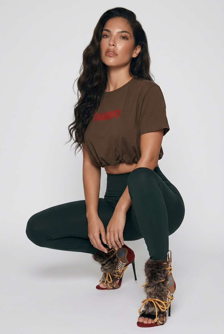 Bosse Crop Bubble Hem T-Shirt