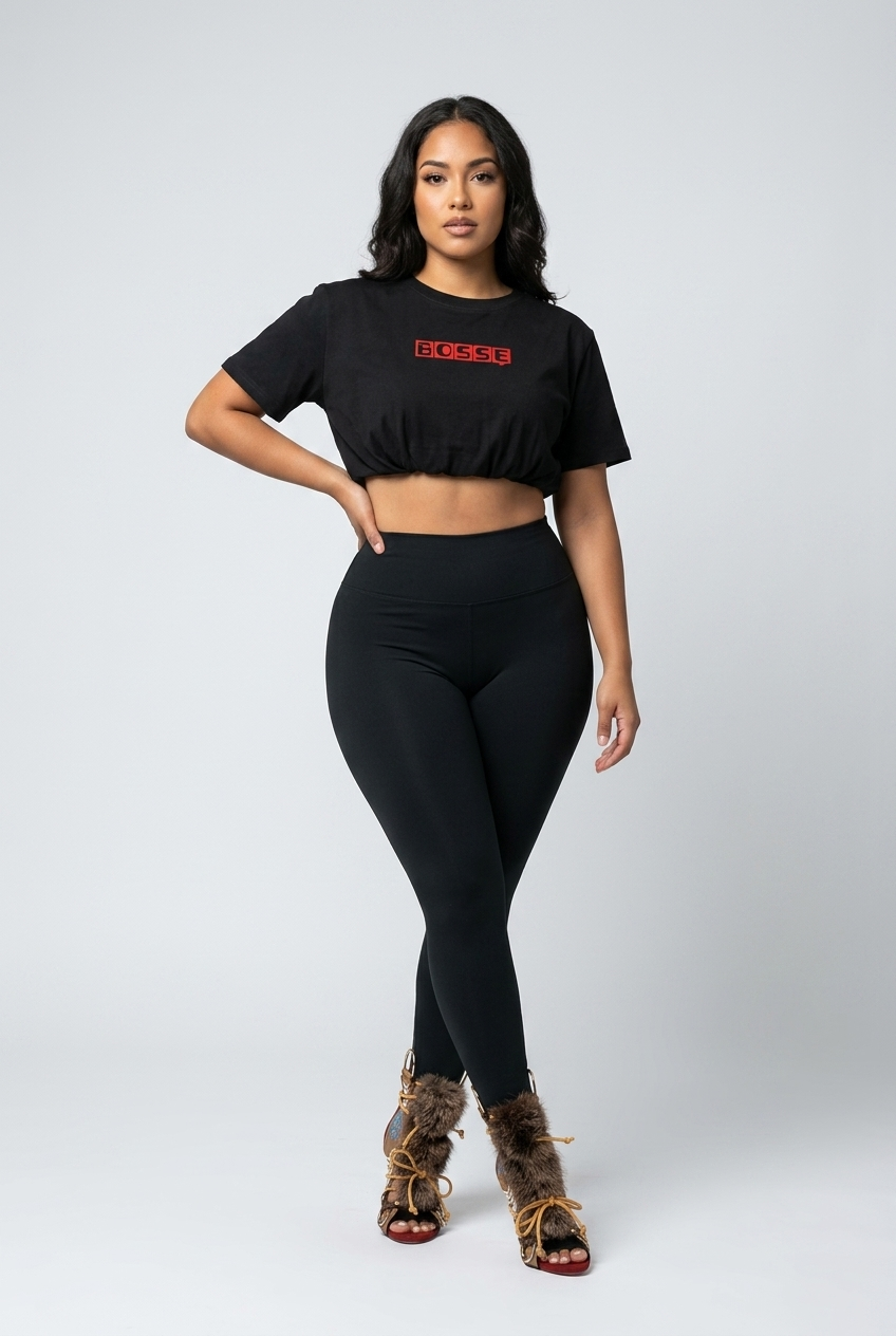 Bosse Crop Bubble Hem T-Shirt