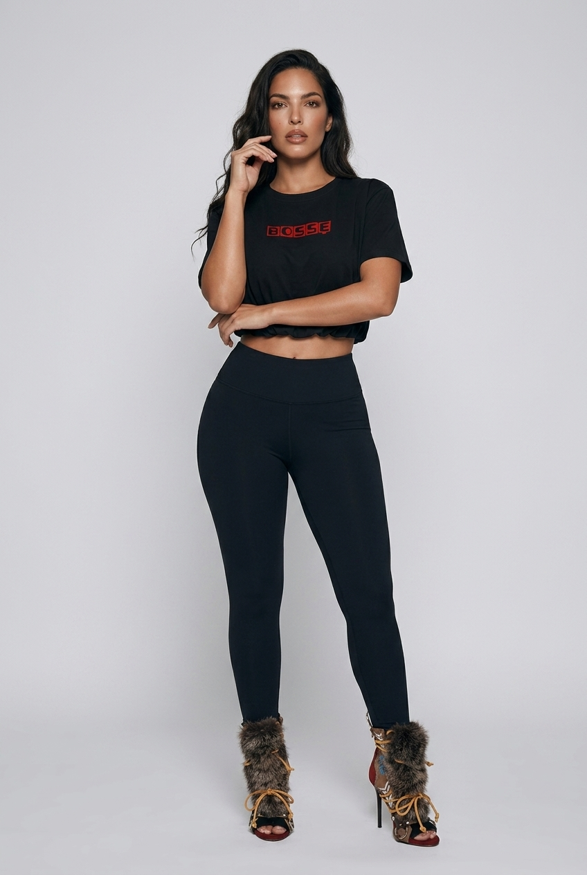 Bosse Crop Bubble Hem T-Shirt