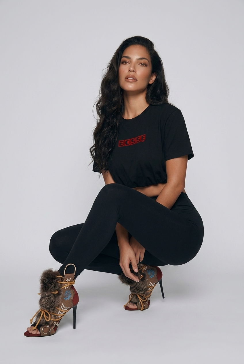 Bosse Crop Bubble Hem T-Shirt