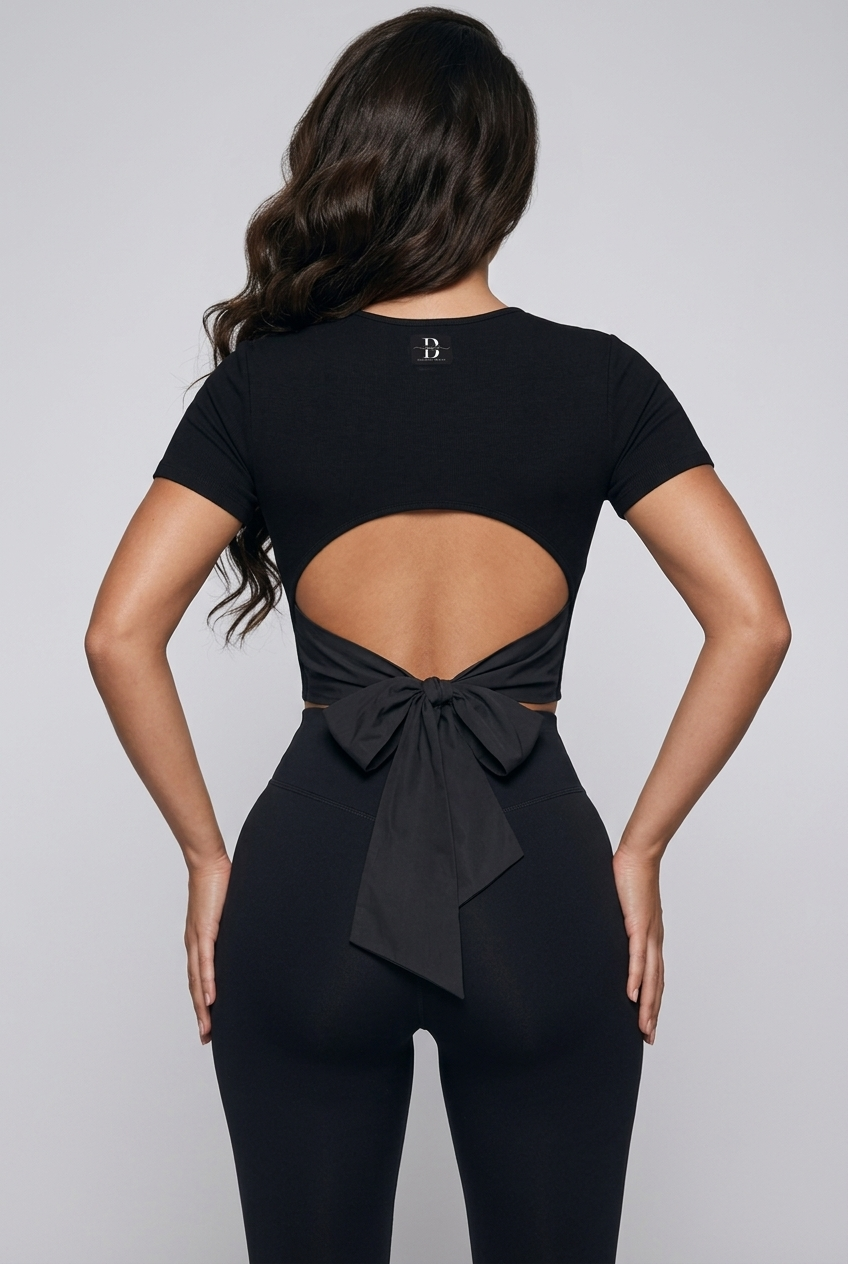 Bosse Black Bow Slim Fit Boatneck T-Shirt
