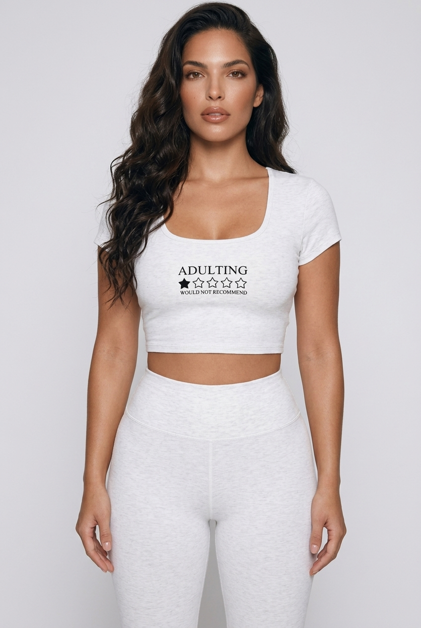 Bosse Adulting Square Neck Crop T-Shirt