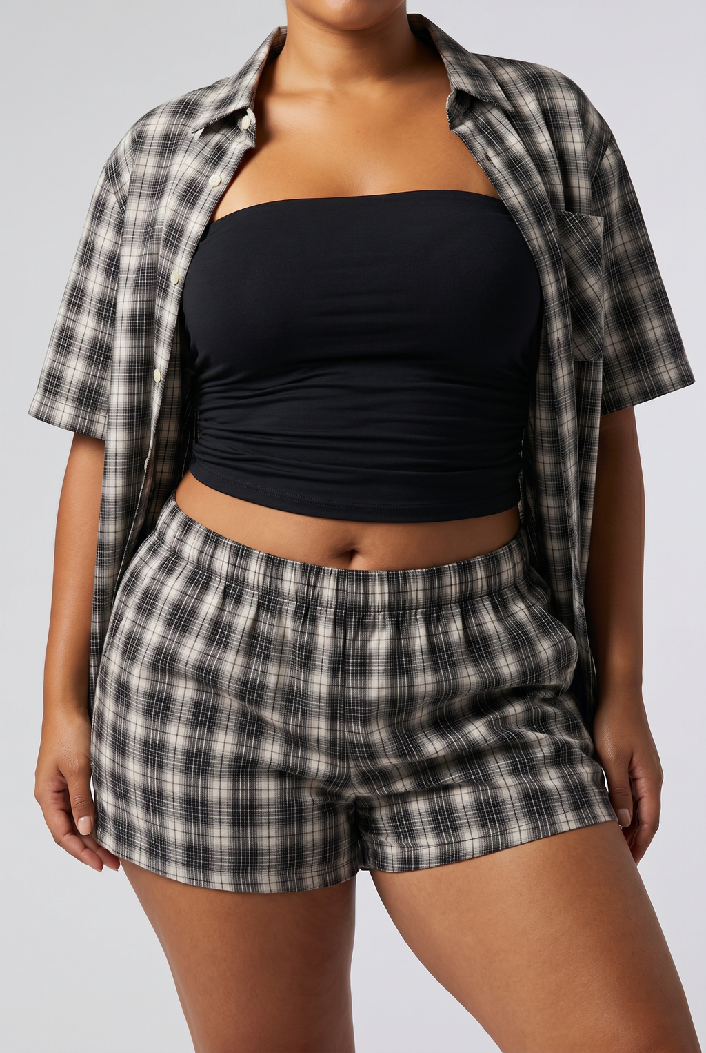 Bosse Unisex Plaid Shorts