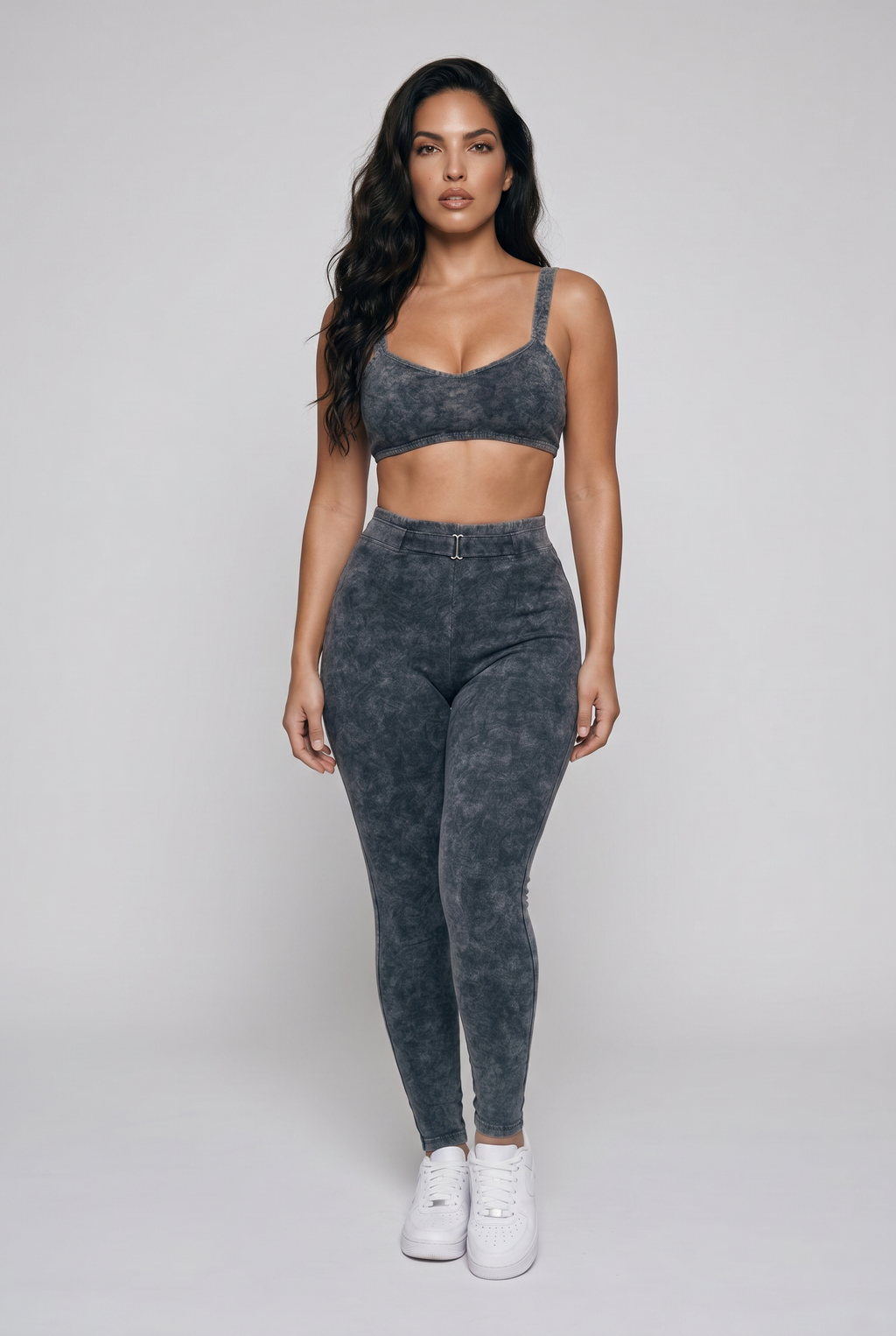 Bosse Faux Denim Zip-Fly Leggings