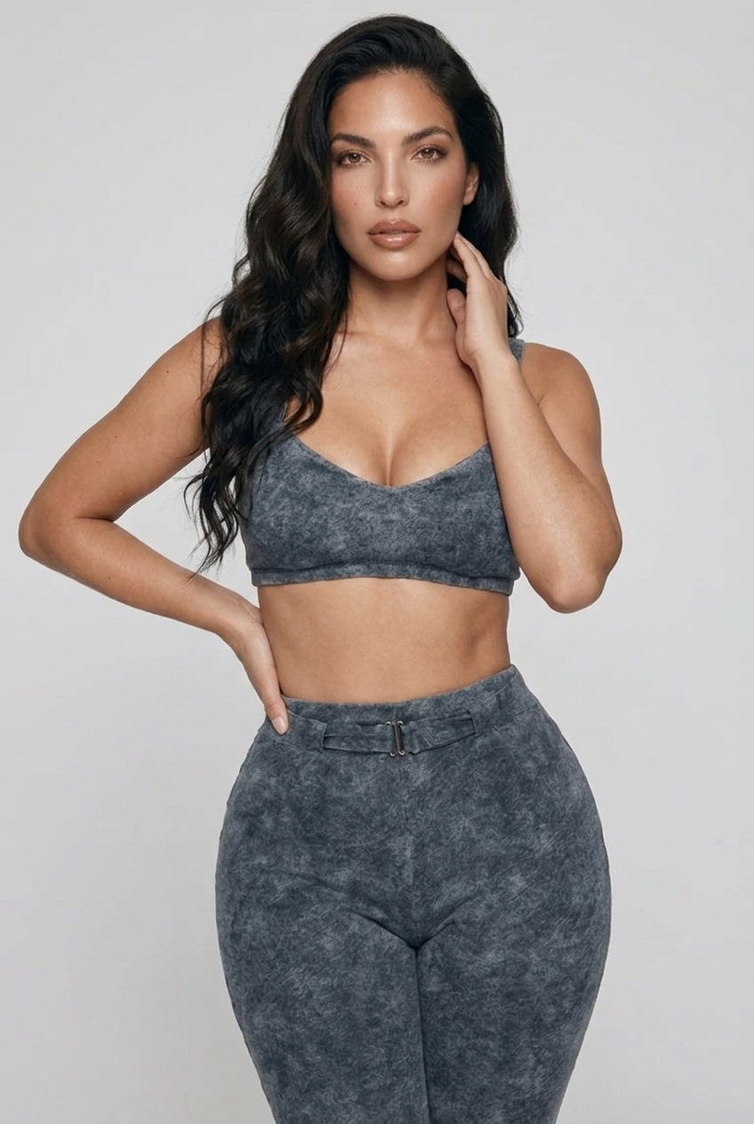 Bosse Faux Denim Sports Bra