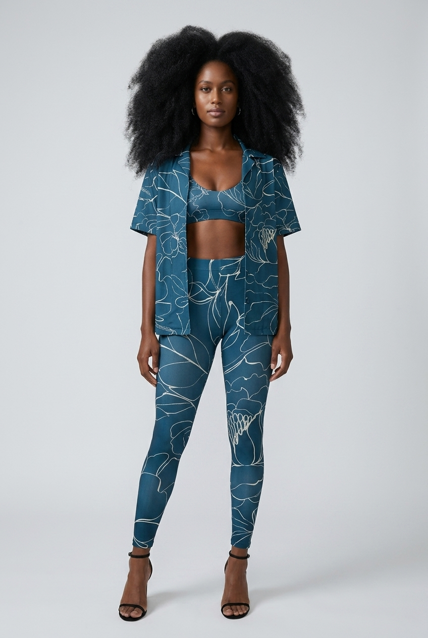 Blu Tropics Premium Button Up Shirt