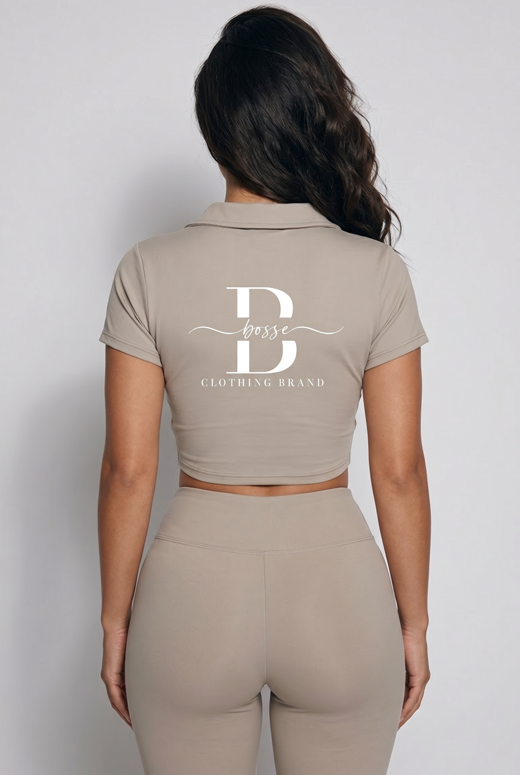 V-Neck Lapel Crop Top