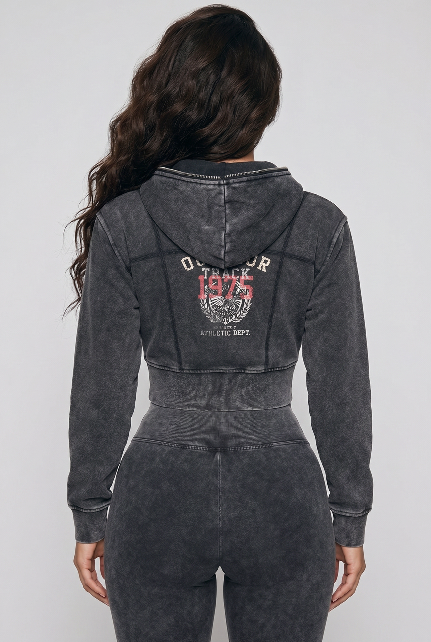 Vintage Washed Cropped Fleece Hoodie