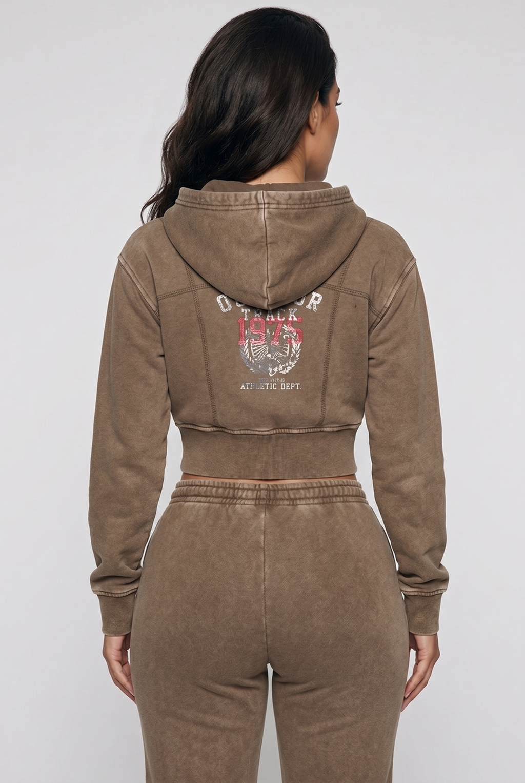 Vintage Washed Cropped Fleece Hoodie