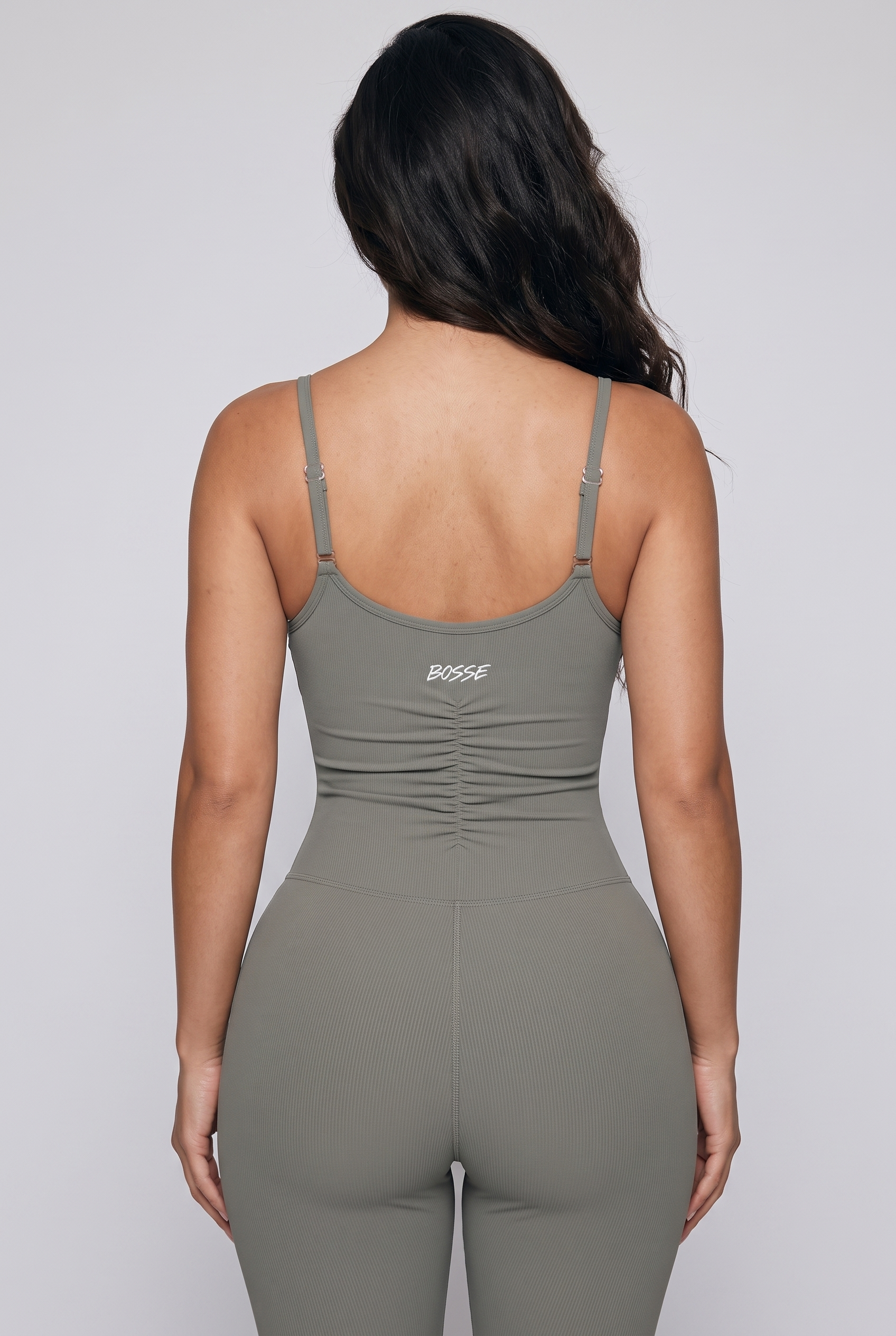 Bosse Signature Full-Zip Ruched Bodysuit