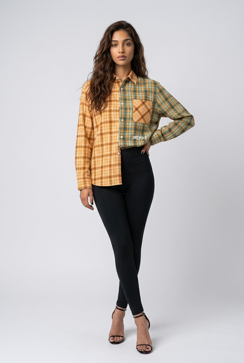 Bosse Signature Unisex Oversized Plaid Color Block Shirt