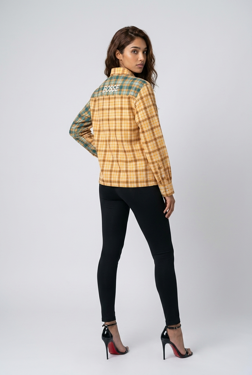 Bosse Signature Unisex Oversized Plaid Color Block Shirt