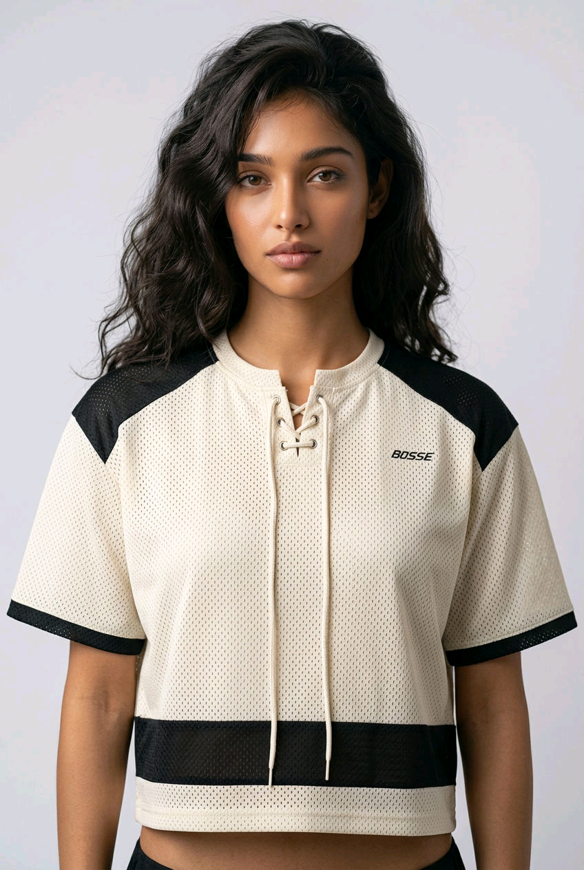 Bosse Signature Unisex Raglan Sleeve Mesh Boxy T-Shirt