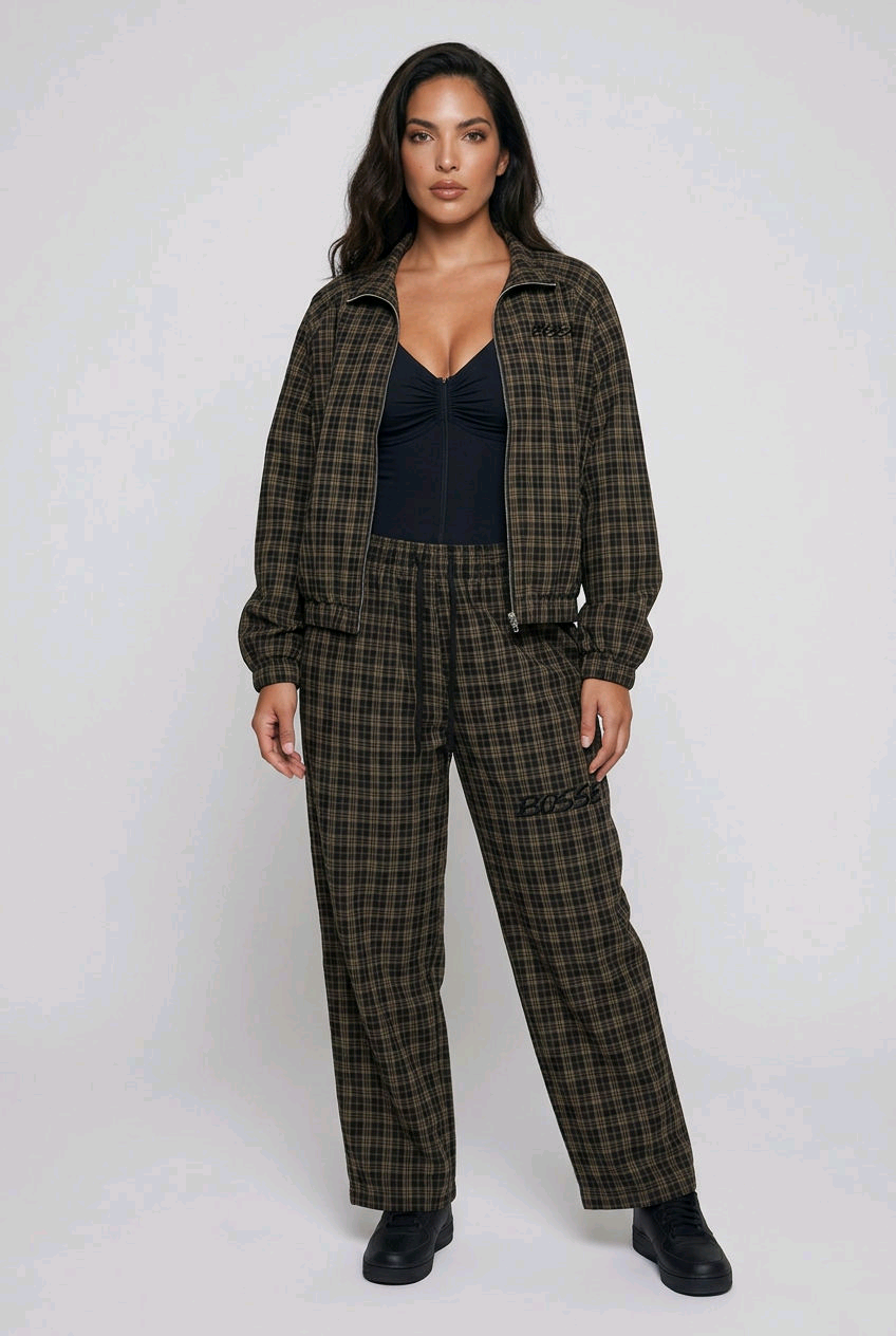 Bosse Signature Unisex Plaid Full-Zip Track Jacket