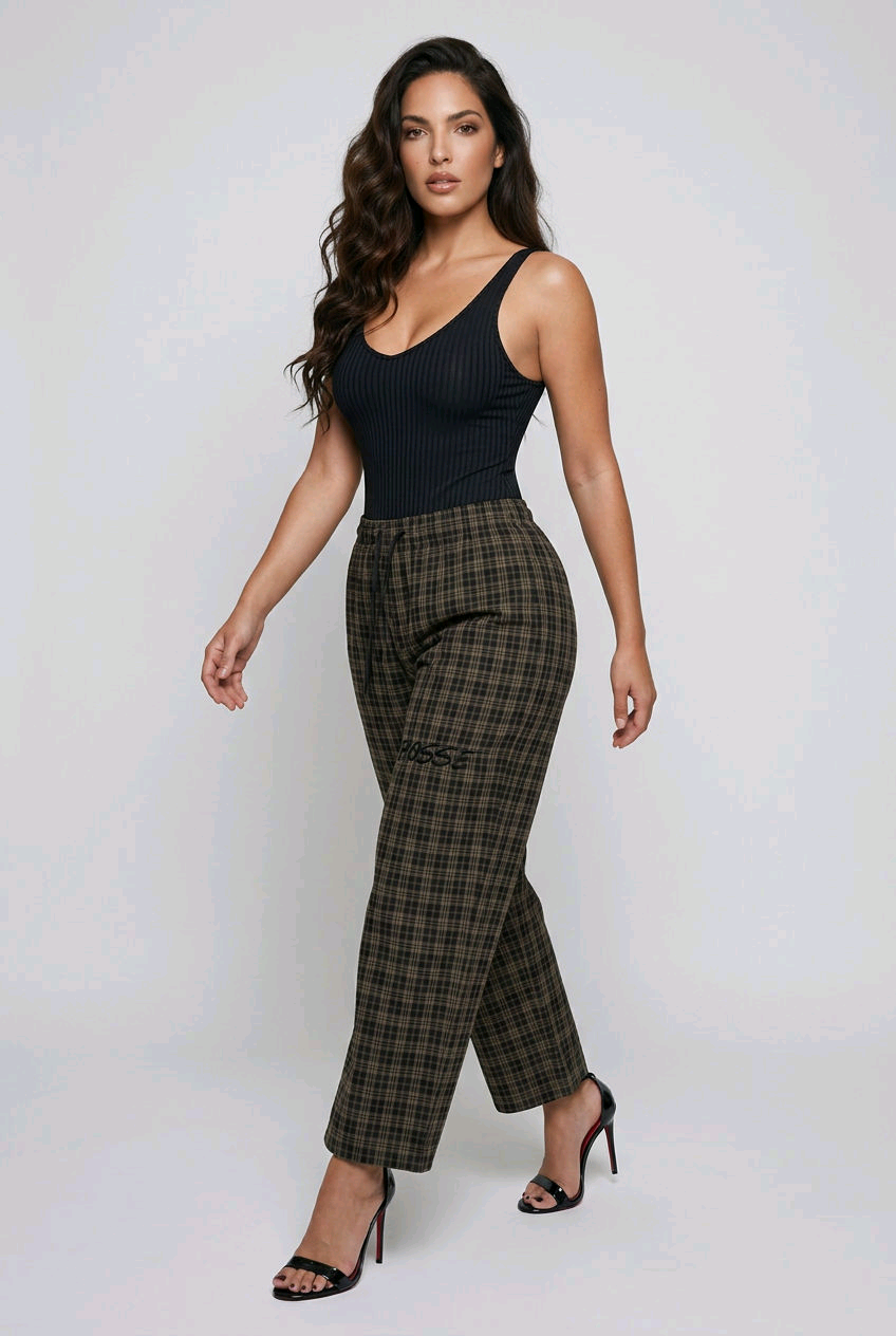 BOSSE Signature Unisex Plaid Wide Leg Pants