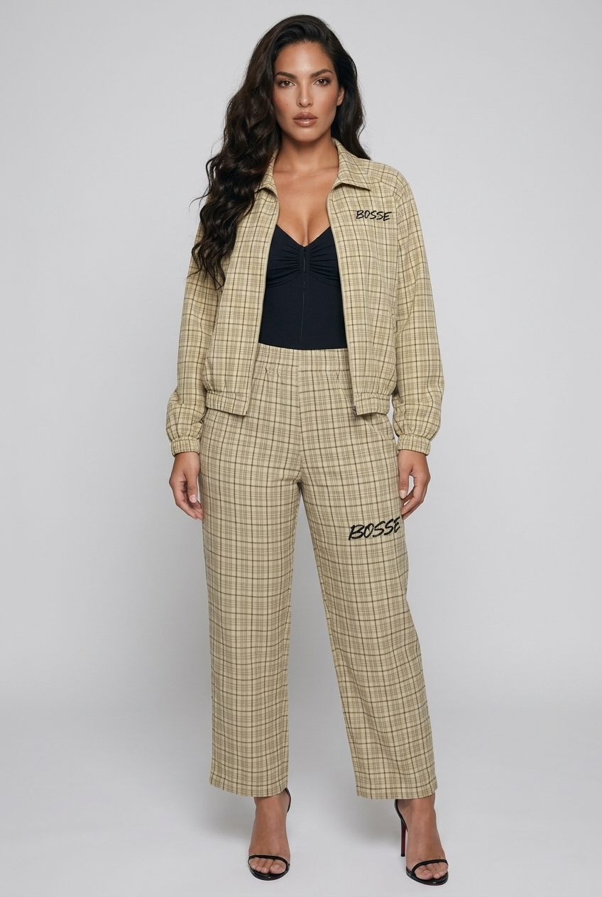Bosse Signature Unisex Plaid Full-Zip Track Jacket
