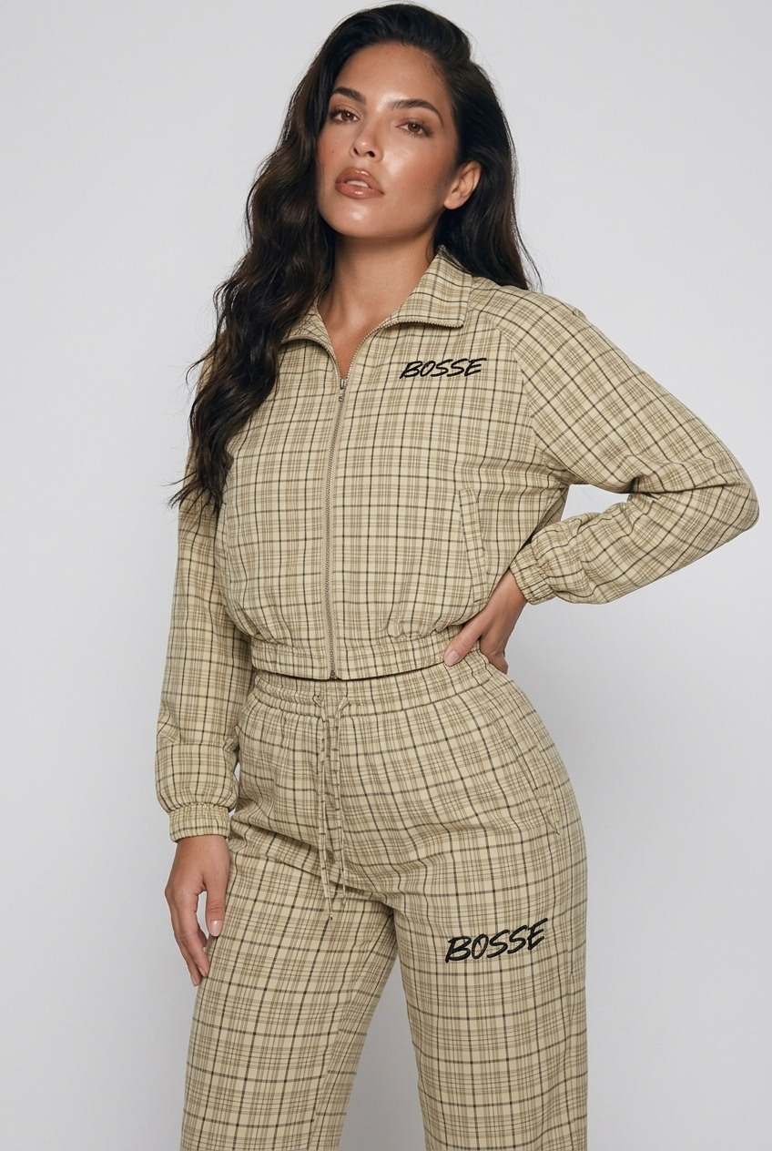Bosse Signature Unisex Plaid Full-Zip Track Jacket