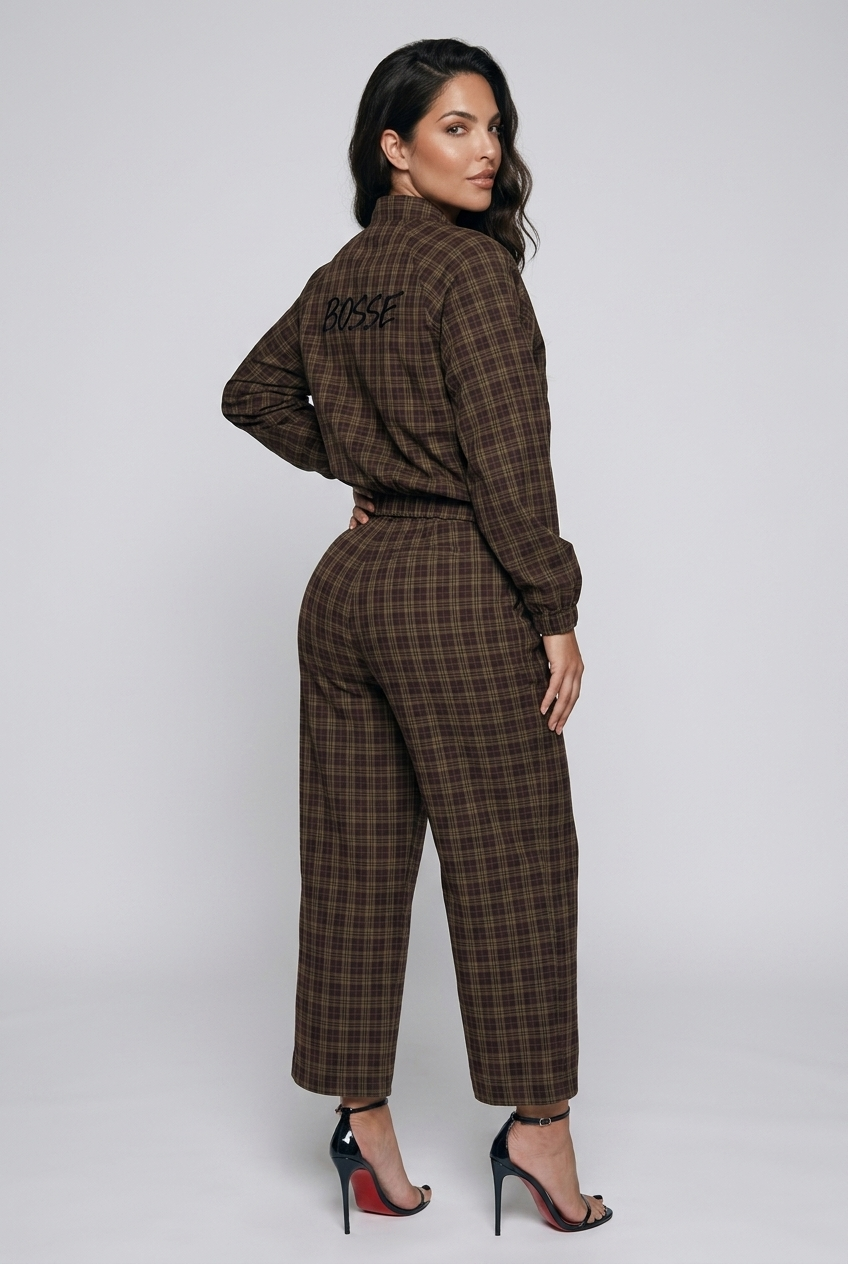 Bosse Signature Unisex Plaid Full-Zip Track Jacket
