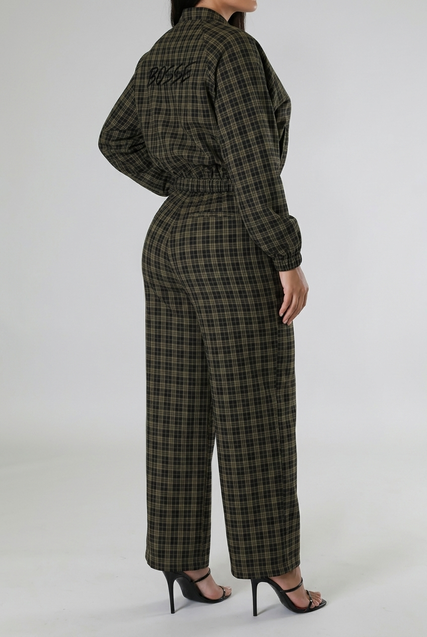 Bosse Signature Unisex Plaid Full-Zip Track Jacket