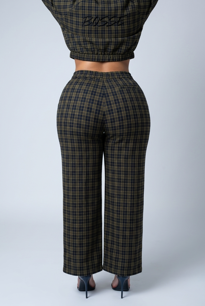 BOSSE Signature Unisex Plaid Wide Leg Pants