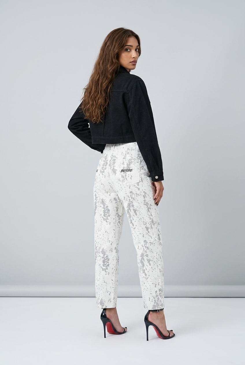 Bosse Signature Women's Splatter Wide Leg Jeans