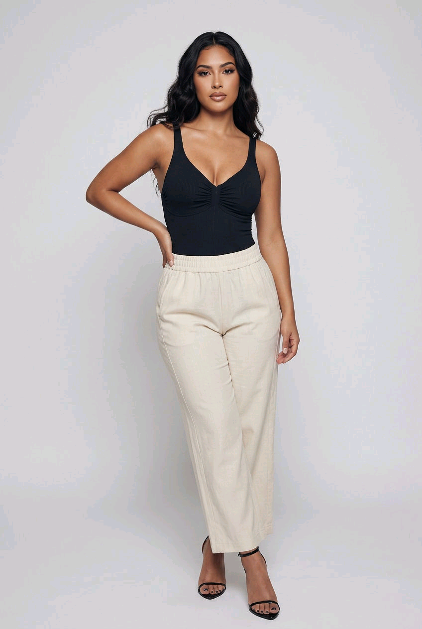 Bosse Basics Women’s High Rise Wide Leg Pants